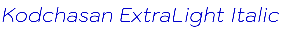 Kodchasan ExtraLight Italic font
